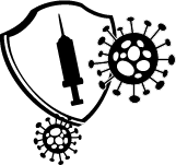 illustration of vaccine as a shield