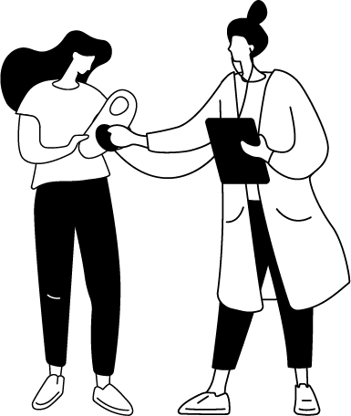 illustration of a woman getting her baby checked by a doctor