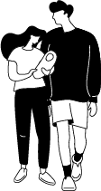illustration of a couple holding a baby