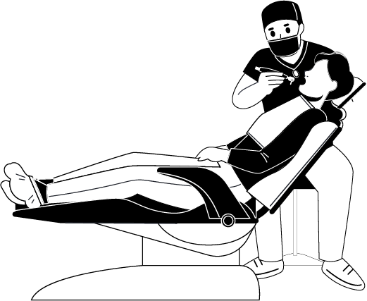 illustration of someone getting their teeth cleaned