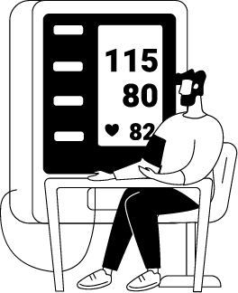 Asset 64 illustration of a man checking his blood pressure