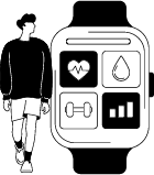 Asset 65 illustration of a man and a smartwatch